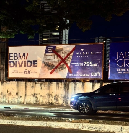 Pichação de outdoors da EBM era jogada de marketing, revela empresa