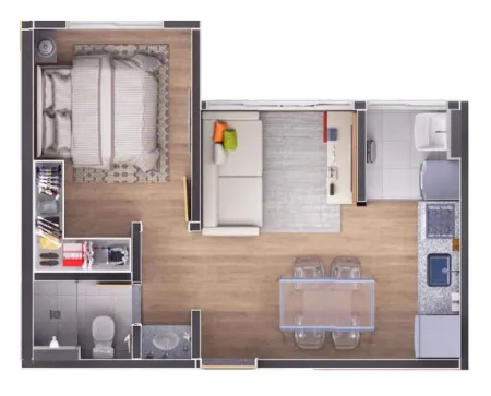 Flat no Residencial Max Buriti
